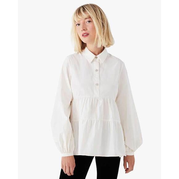Kate Spade Women’s Size 4 Small Taffeta Cosmo Cream Top Blouse - Picture 1 of 9